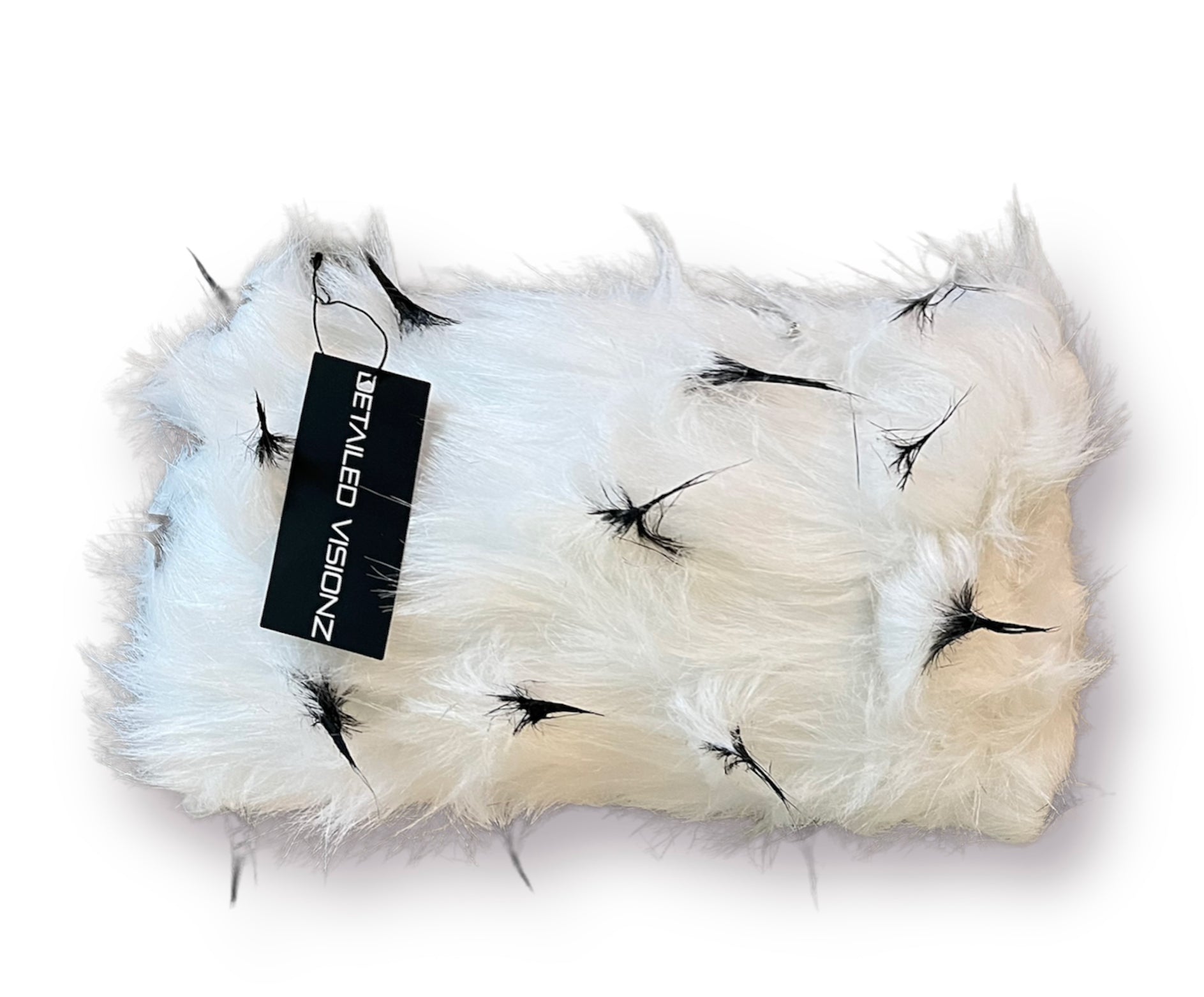 Black Porcupine Feather Faux Fur Fabric